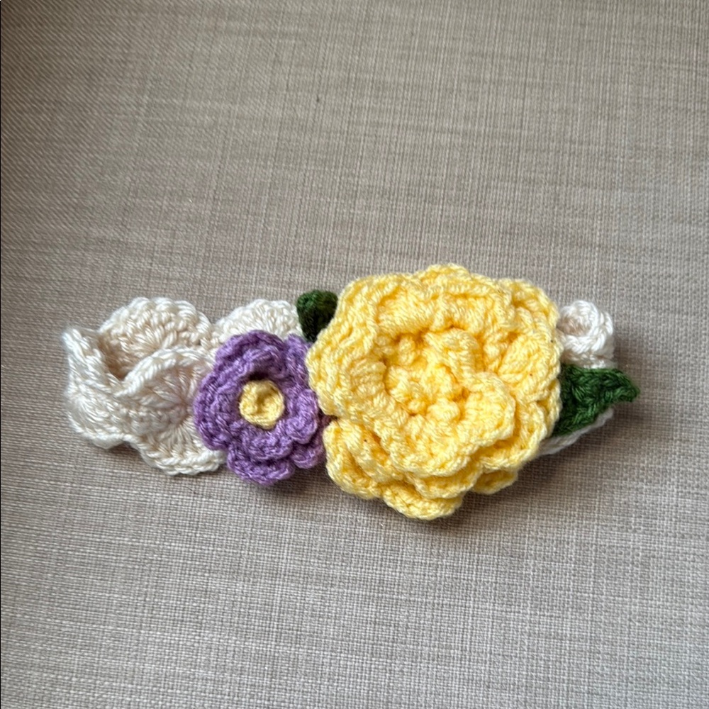 Crochet Floral Hair Clip